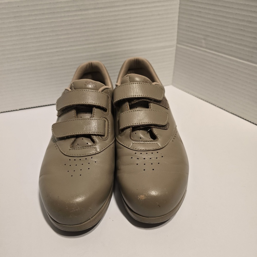 SAS Womens Shoes Size 8.5 Brown Leather Comfort Walking Hook Loop Orthopedic